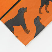 Gepersonaliseerde naam oranje rottweiler hondenpat fleece deken (Hoek)