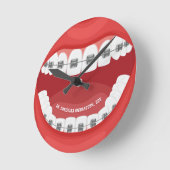 Gepersonaliseerde naam Orthodontische Kantoor Tand Ronde Klok (Hoek)