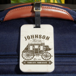 Gepersonaliseerde NAAM Oud Western Stagecoach Carr Bagagelabel
