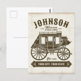 Gepersonaliseerde NAAM Oud Western Stagecoach Carr Briefkaart
