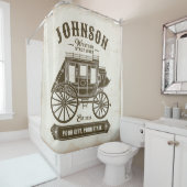 Gepersonaliseerde NAAM Oud Western Stagecoach Carr Douchegordijn (In situ)