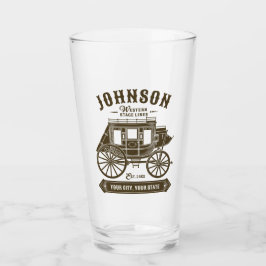 Gepersonaliseerde NAAM Oud Western Stagecoach Carr Glas