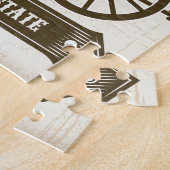 Gepersonaliseerde NAAM Oud Western Stagecoach Carr Legpuzzel (Zijkant)