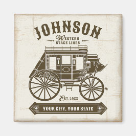 Gepersonaliseerde NAAM Oud Western Stagecoach Carr Magneet
