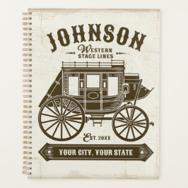 Gepersonaliseerde NAAM Oud Western Stagecoach Carr Planner