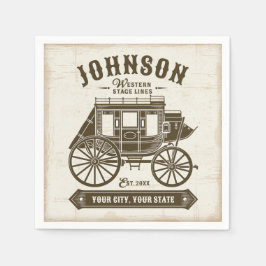 Gepersonaliseerde NAAM Oud Western Stagecoach Carr Servet