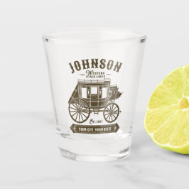 Gepersonaliseerde NAAM Oud Western Stagecoach Carr Shot Glas