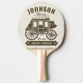 Gepersonaliseerde NAAM Oud Western Stagecoach Carr Tafeltennisbatje