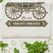 Gepersonaliseerde NAAM Oud Western Stagecoach Carr Theedoek (Gevouwen)