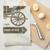 Gepersonaliseerde NAAM Oud Western Stagecoach Carr Theedoek (Quarter Fold)