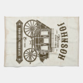 Gepersonaliseerde NAAM Oud Western Stagecoach Carr Theedoek (Horizontaal)