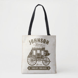 Gepersonaliseerde NAAM Oud Western Stagecoach Carr Tote Bag
