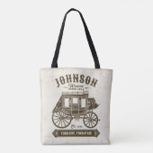 Gepersonaliseerde NAAM Oud Western Stagecoach Carr Tote Bag (Achterkant)