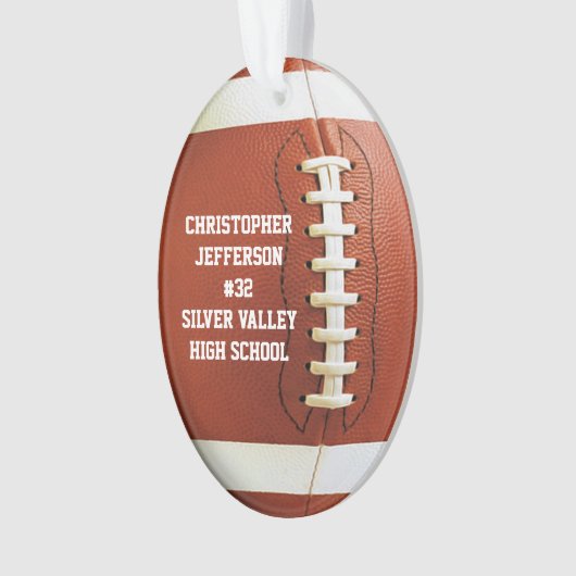 Gepersonaliseerde naam Ovaal Football Sport Ornament (voorkant)