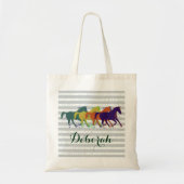 Gepersonaliseerde naam paarden tote bag (Voorkant)
