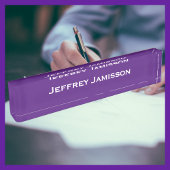 Gepersonaliseerde naam Paarse en witte acryl Naambordje