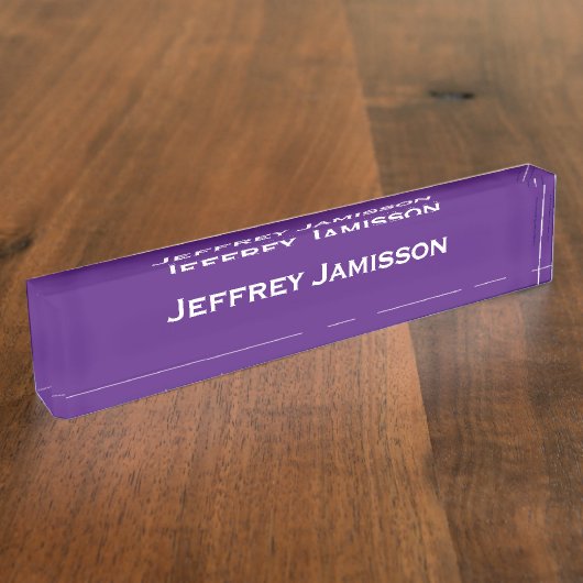 Gepersonaliseerde naam Paarse en witte acryl Naambordje (Zijkant)