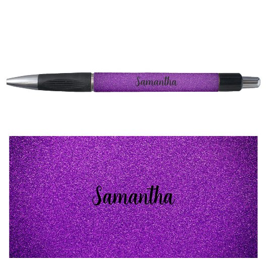 Gepersonaliseerde naam Paarse Glitter Pen