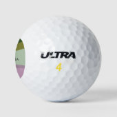 Gepersonaliseerde Naam Paarse Groene Unieke Golfer Golfballen (Logo)