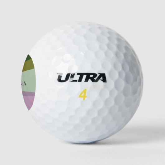 Gepersonaliseerde Naam Paarse Groene Unieke Golfer Golfballen (Logo)