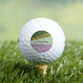Gepersonaliseerde Naam Paarse Groene Unieke Golfer Golfballen (Insitu Shirt)