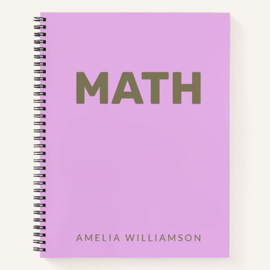 Gepersonaliseerde naam Paarse school onderwerp Wis Notitieboek (Voorkant)