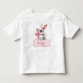 Gepersonaliseerde naam Paashaas Roze Bubblegum Kinder Shirts (Voorkant)