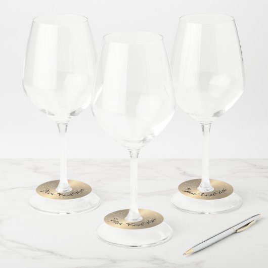 Gepersonaliseerde Naam Papier Wijnglas Labels (Set)