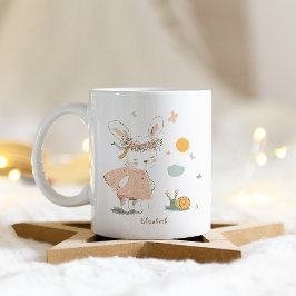 Gepersonaliseerde naam Pasen Baby Konijnenpatroon Koffiemok