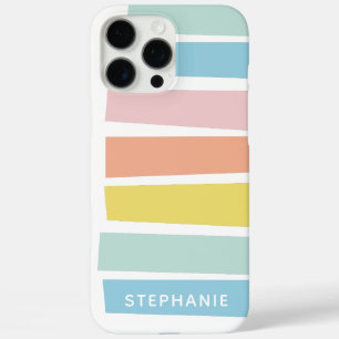 Gepersonaliseerde naam Pastel Geometrisch Modern K iPhone 16 Pro Max Hoesje
