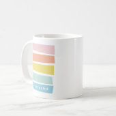 Gepersonaliseerde Naam Pastel Geometrische Eenvoud Koffiemok (Voorkant links)