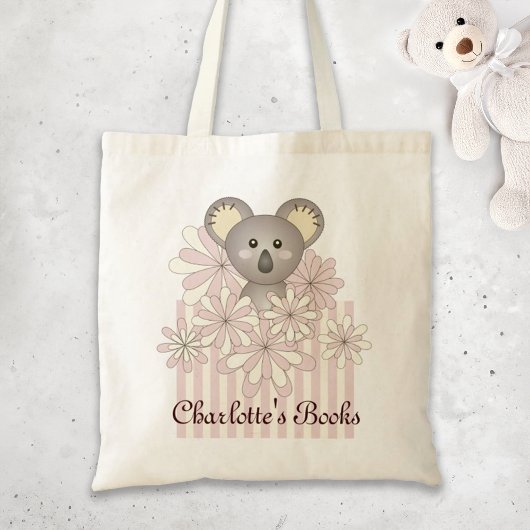 Gepersonaliseerde naam Pastel Roze Schattige Baby  Tote Bag