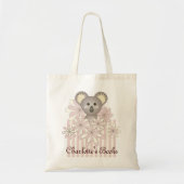 Gepersonaliseerde naam Pastel Roze Schattige Baby  Tote Bag (Voorkant)