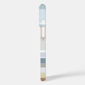 Gepersonaliseerde naam Pastel Stripes Modern Blue Case-Mate iPhone Case (Achterkant / Links)