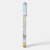 Gepersonaliseerde naam Pastel Stripes Modern Blue Case-Mate iPhone Case (Achterkant / Rechts)