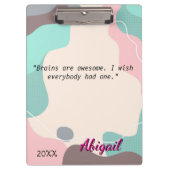 Gepersonaliseerde naam Pastel Wave Kantoor School Klembord (Voorkant)