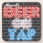 Gepersonaliseerde naam Patriottic Beer Sign Brewer Bier Onderzetter (Voorkant)