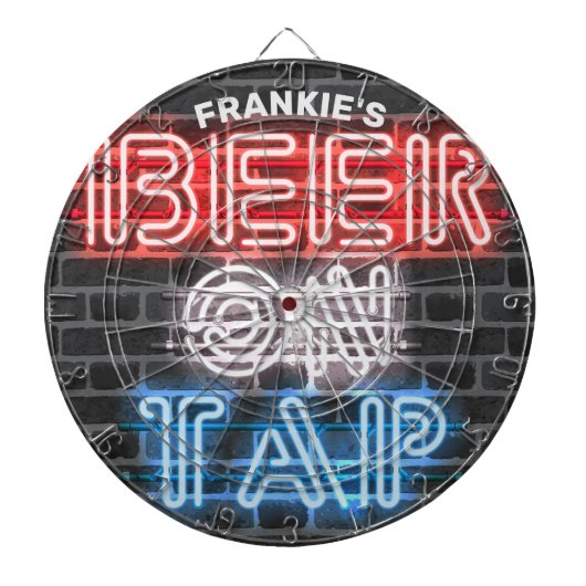Gepersonaliseerde naam Patriottic Beer Sign Brewer Dartbord (Voorkant)