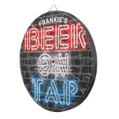 Gepersonaliseerde naam Patriottic Beer Sign Brewer Dartbord (Voorkant Rechts)