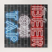 Gepersonaliseerde naam Patriottic Beer Sign Brewer Legpuzzel (Horizontaal)