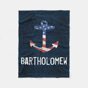Gepersonaliseerde naam  Patriottisch USA Anchor Fleece Deken