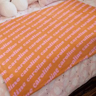 Gepersonaliseerde Naam Patroon Retro Lettertype Ro Fleece Deken