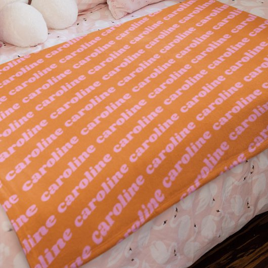 Gepersonaliseerde Naam Patroon Retro Lettertype Ro Fleece Deken