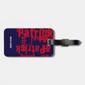 Gepersonaliseerde naam patroon typografie bagagelabel (Achterkant horizontaal)