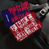 Gepersonaliseerde naam patroon typografie bagagelabel