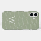 Gepersonaliseerde naam patterned, Eenvoudig Monogr Case-Mate iPhone Case (Achterkant (horizontaal))