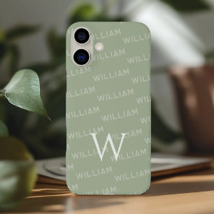 Gepersonaliseerde naam patterned, Eenvoudig Monogr iPhone 16 Plus Hoesje