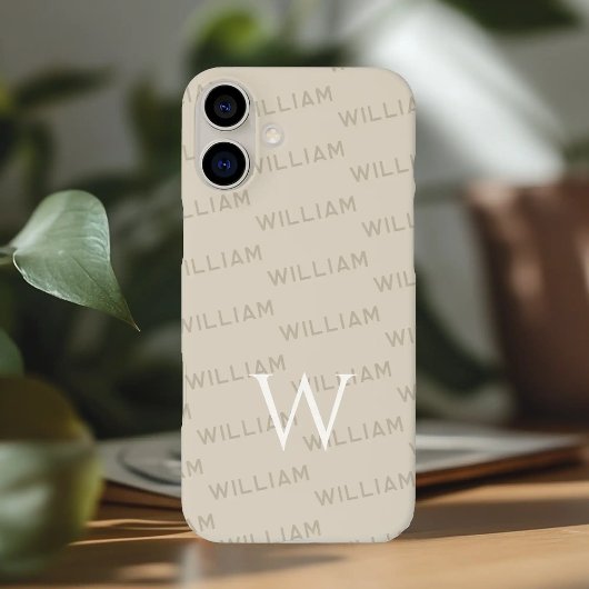 Gepersonaliseerde naam patterned, Eenvoudig Monogr Case-Mate iPhone Case