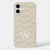 Gepersonaliseerde naam patterned, Eenvoudig Monogr Case-Mate iPhone Case (Achterkant)