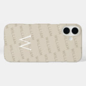 Gepersonaliseerde naam patterned, Eenvoudig Monogr Case-Mate iPhone Case (Achterkant (horizontaal))